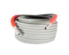 BE Power Equipment 85.238.215 - High-Pressure hose - 100' x 3/8" Grey Non-Marking, 6000 PSI, Double Steel braided rubber, QC