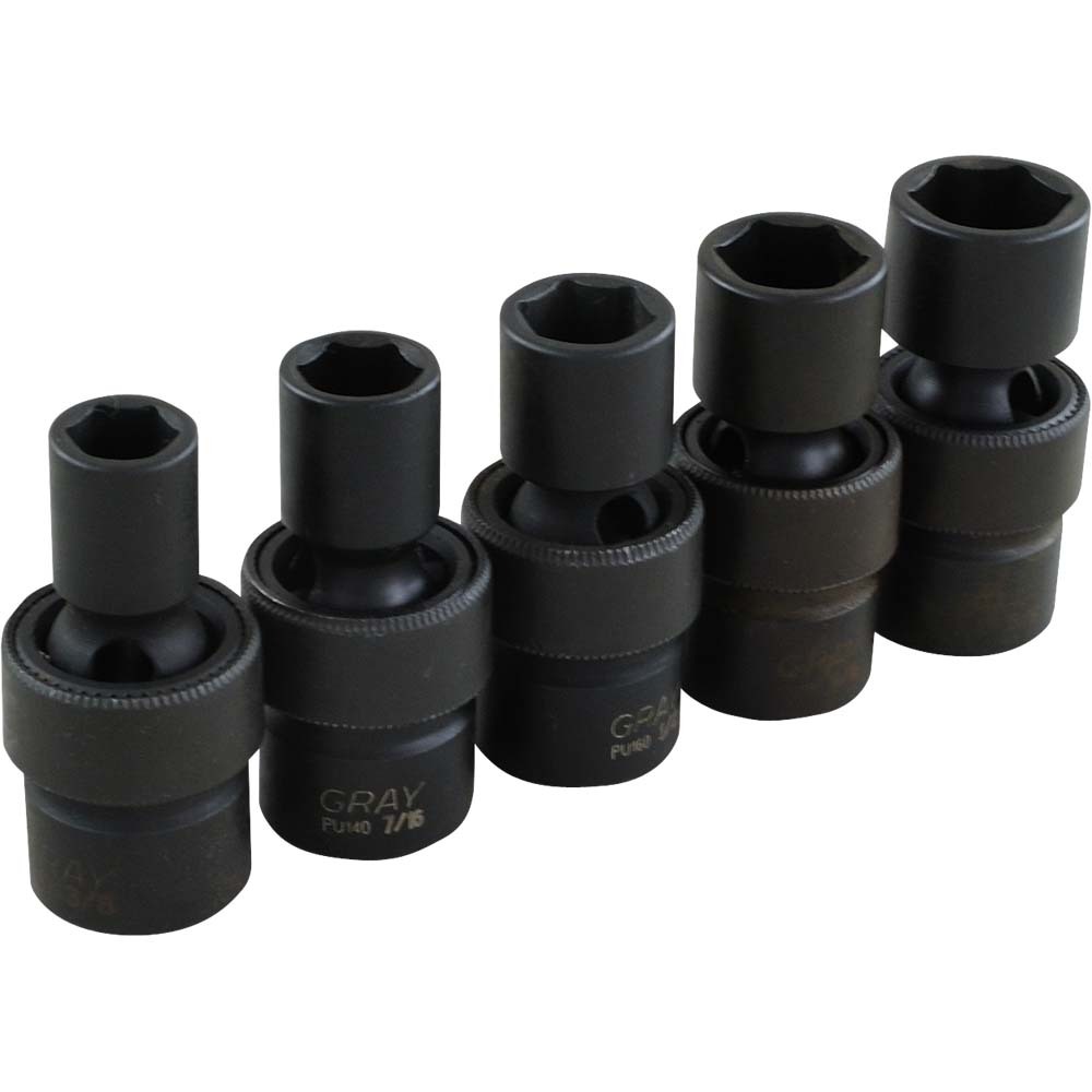 5 Piece 3/8&#34; Drive 6 Point SAE, Impact Universal Joint Socket Set, 3/8&#34; - 5/8&#34;