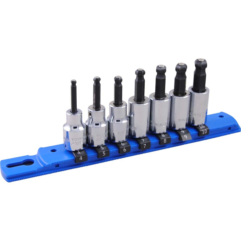 7 Piece 3/8&#34; Drive Metric, Extra Long Hex Head Socket Set, 4mm - 10mm