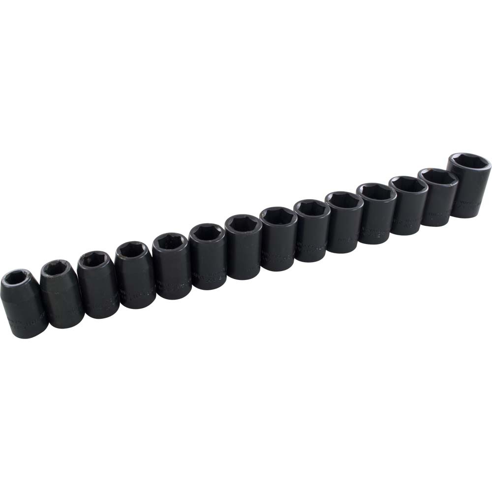 14 Piece 1/2&#34; Drive 6 Point Metric, Standard Impact Socket Set, 10mm - 23mm
