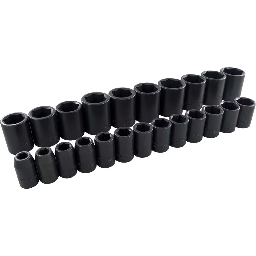 23 Piece 1/2&#34; Drive 6 Point Metric, Standard Impact Socket Set, 10mm - 32mm