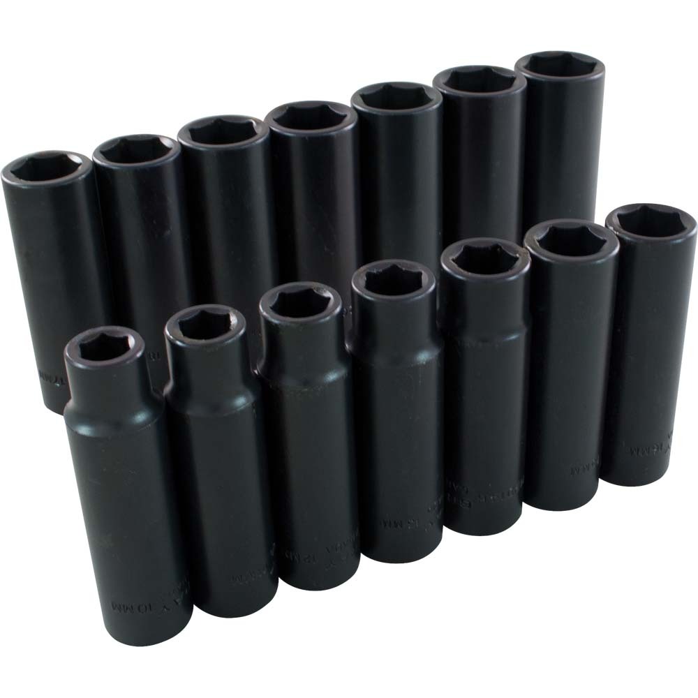14 Piece 1/2&#34; Drive 6 Point Metric, Deep Impact Socket Set, 10mm - 23mm