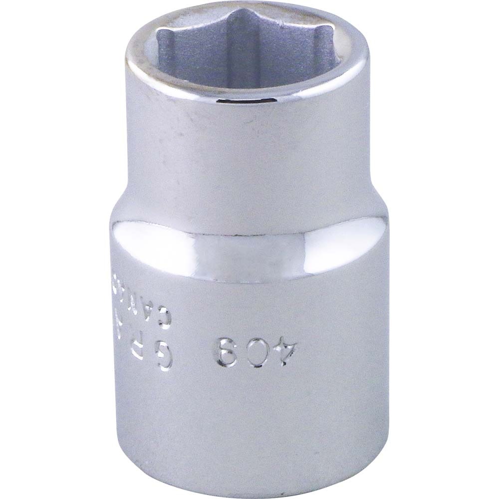 9/16&#34; X 1/2&#34; Drive, 6 Point Standard Length, Chrome Finish Socket