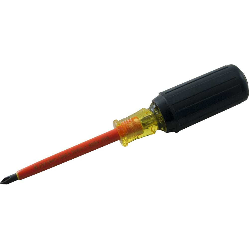 #0 Phillips Screwdriver, 1/8&#34; Shank, 2-3/8&#34; Blade Length, 1000V Insulated