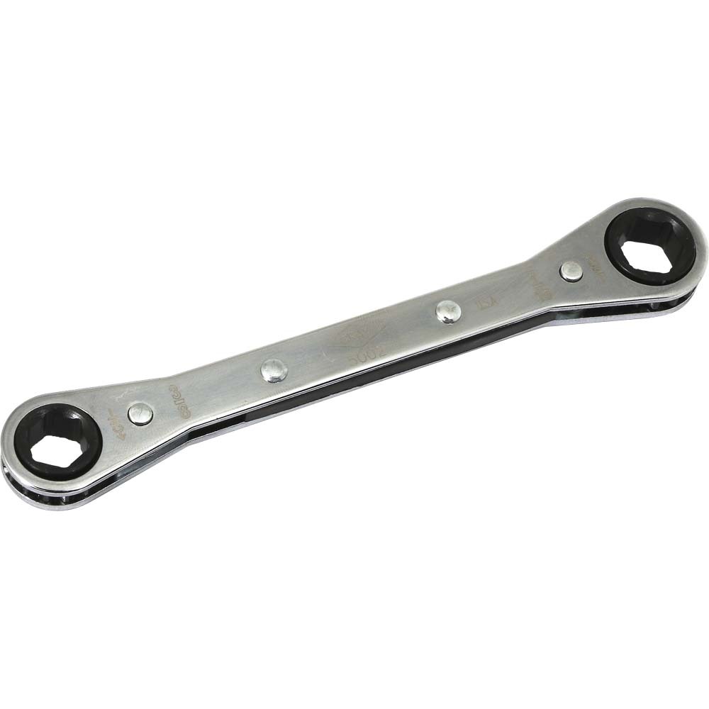 3/8&#34; X 7/16&#34; 6 Point, Flat Ratcheting Box Wrench, Mirror Chrome Finish