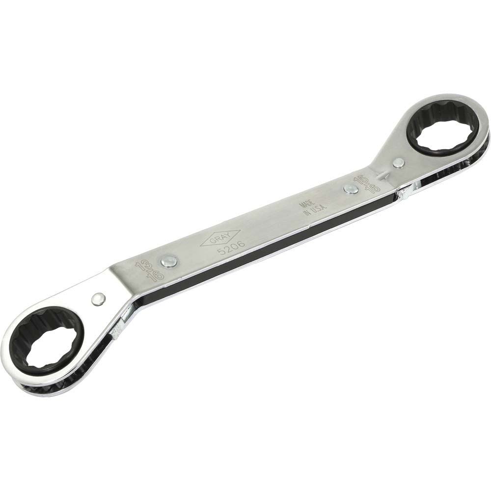 13/16&#34;x 15/16&#34; 12 Point, 25° Offset Ratcheting Box Wrench, Mirror Chrome Finish