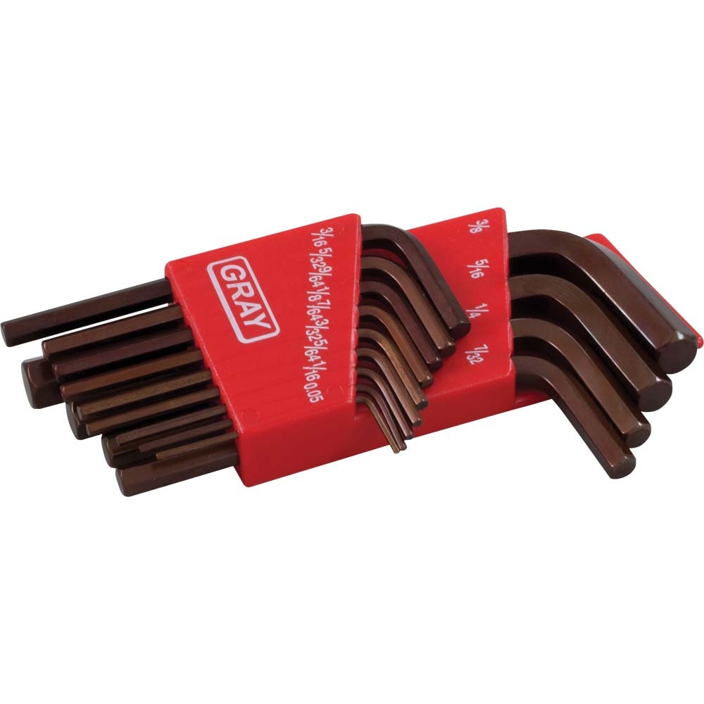 13 Piece SAE, Short Arm S2 Hex Key Set, .050&#34; - 3/8&#34;