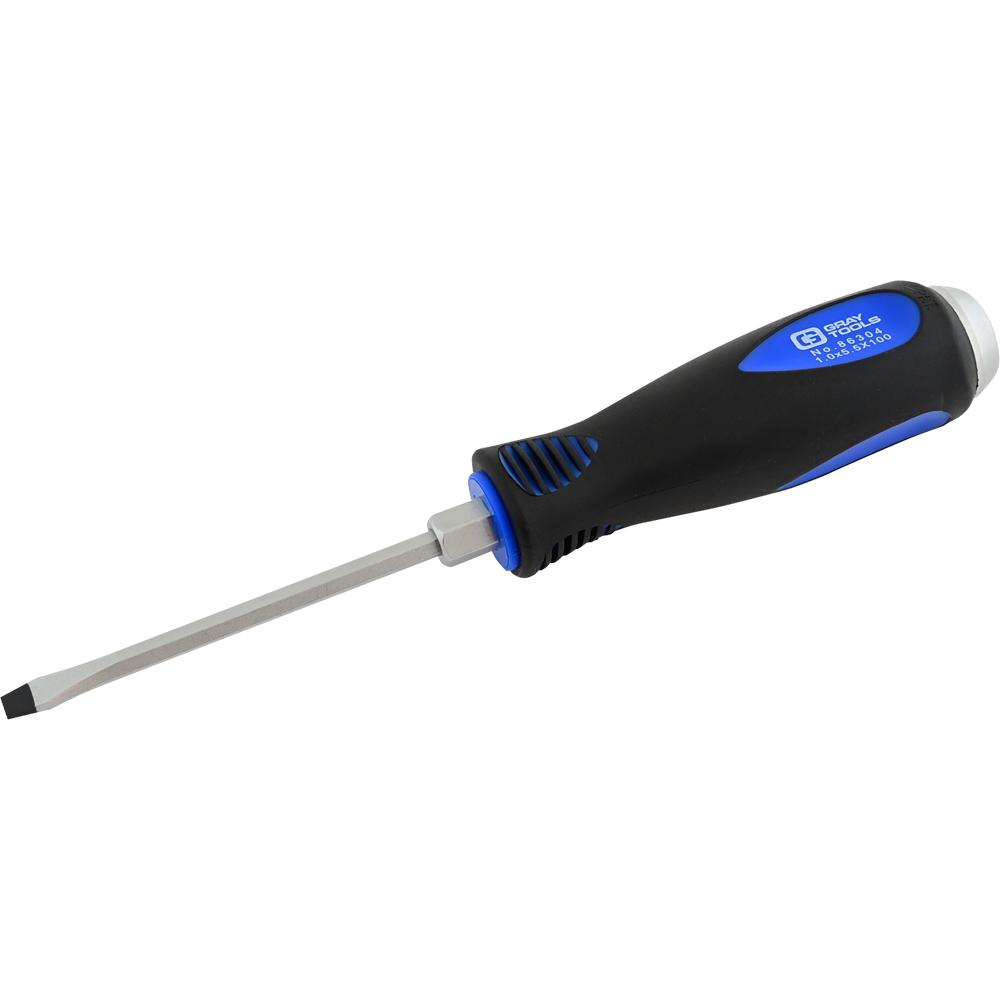 Slotted Hex Shank, Comfort Grip Screwdriver, 4&#34; Blade Length, .04 X 13/64&#34; Tip