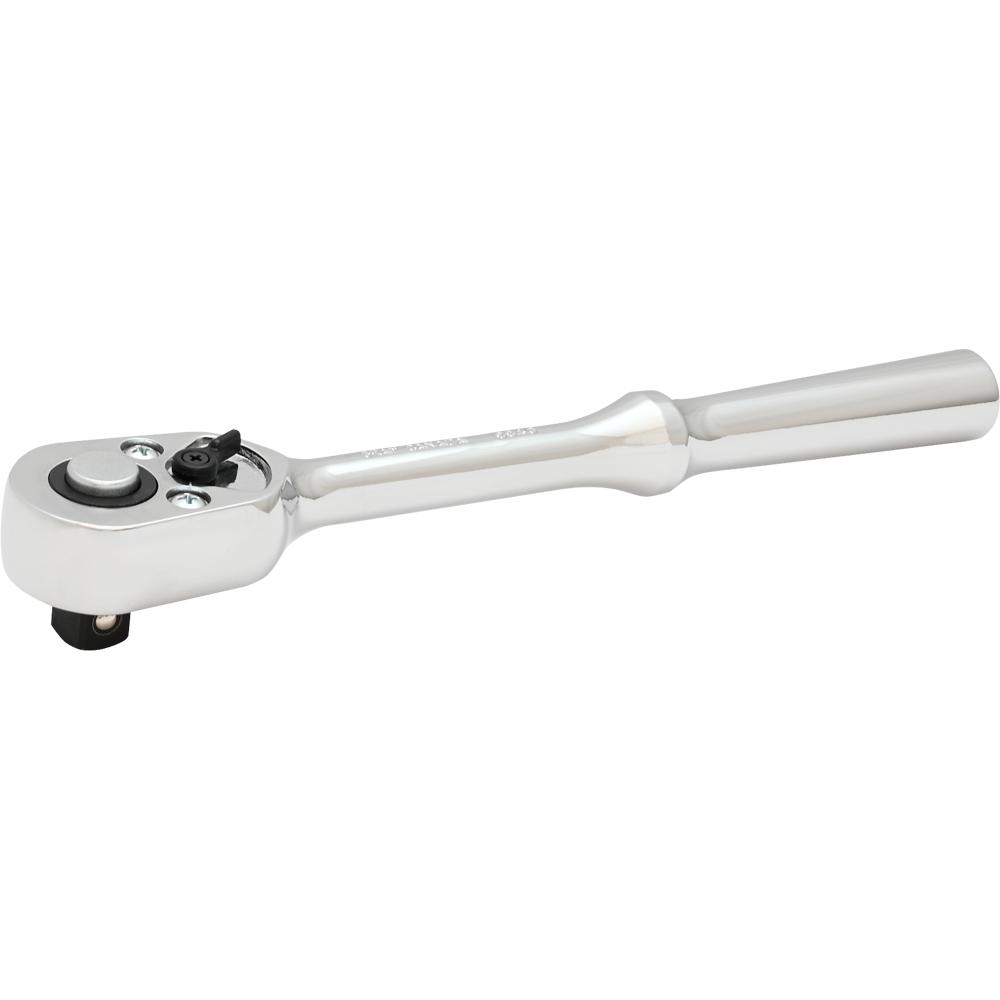 1/2&#34; Drive. 40-Tooth Mirror Chrome Quick Release Ratchet, 10&#34; Long
