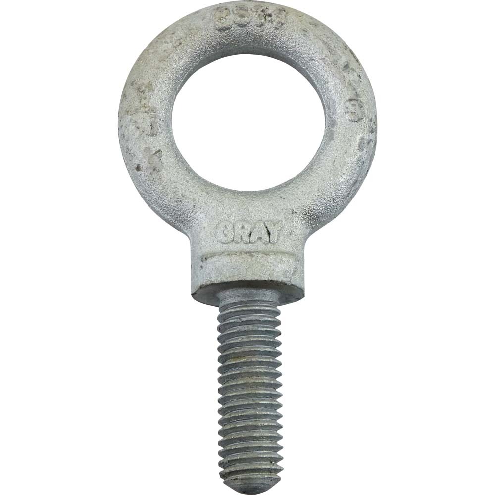 7/16-14 Thread Galvanized, Shoulder Pattern Eyebolt