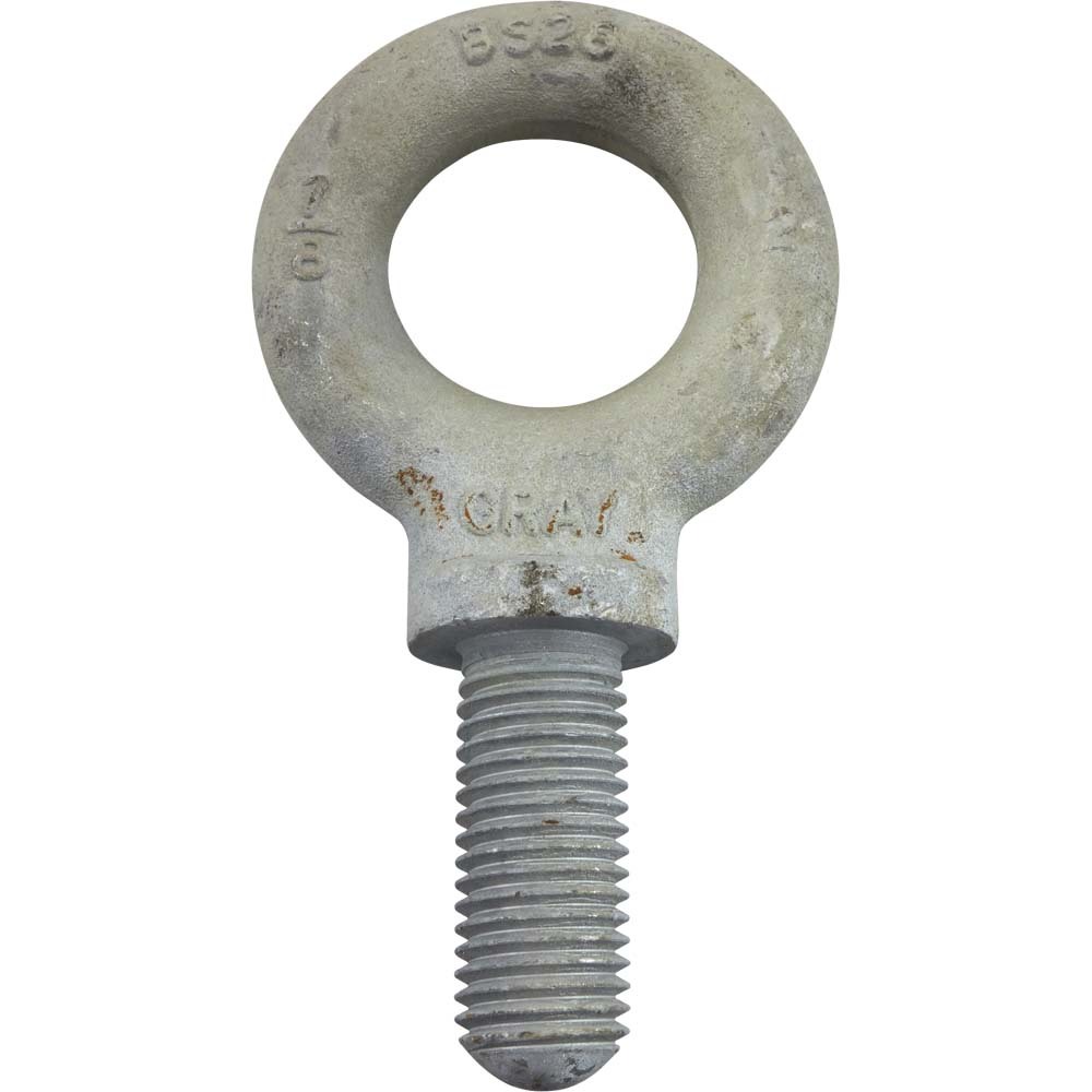 7/8-9 Thread Galvanized, Shoulder Pattern Eyebolt