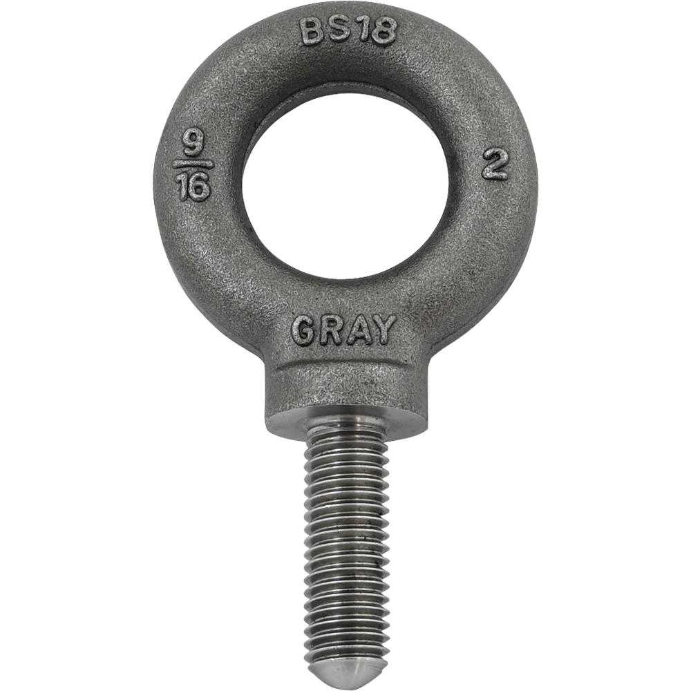 9/16-12 Shoulder Pattern Eye Bolt, 1-5/8&#34; Shank