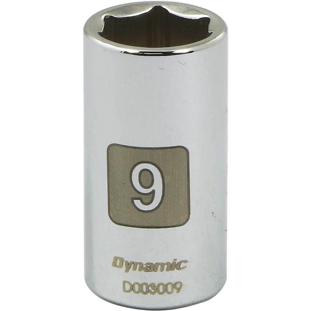 1/4&#34; Drive 6 Point Metric, 9mm Standard Length, Chrome Finish Socket