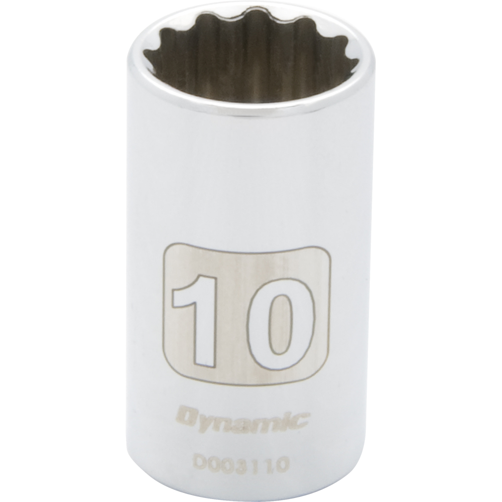 1/4&#34; Drive 12 Point Metric, 10mm Standard Length, Chrome Finish Socket