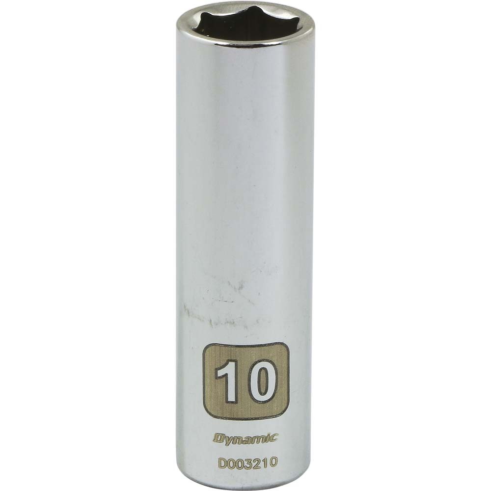1/4&#34; Drive 6 Point Metric, 10mm Deep Length, Chrome Finish Socket