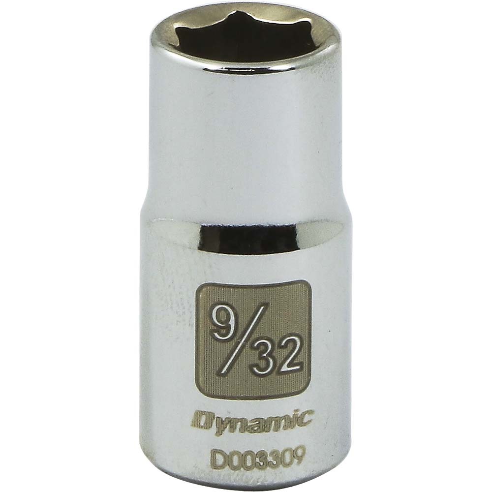 1/4&#34; Drive 6 Point SAE, 9/32&#34; Standard Length, Chrome Finish Socket