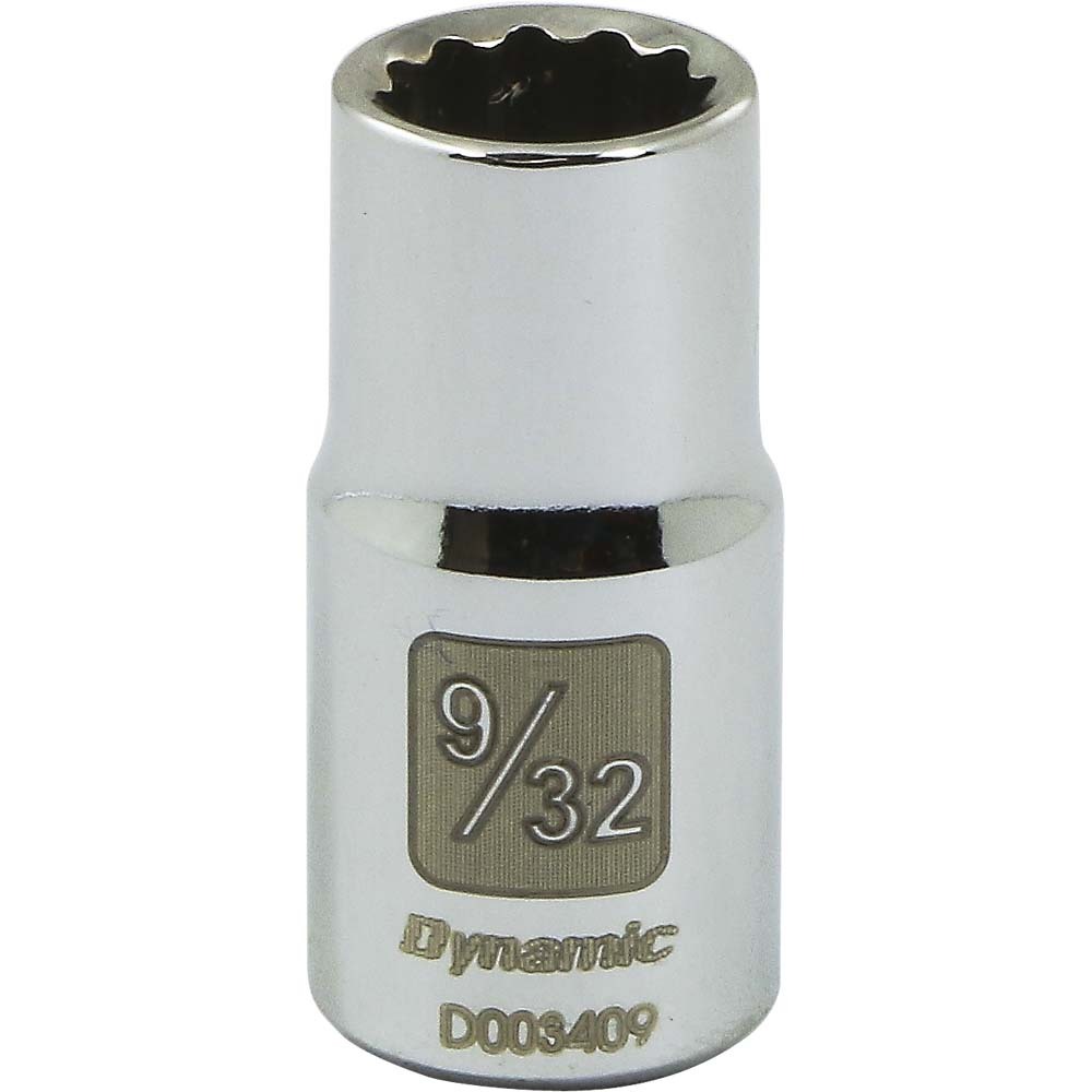 1/4&#34; Drive 12 Point SAE, 9/32&#34; Standard Length, Chrome Finish Socket