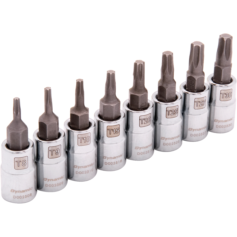 1/4&#34; Drive 8 Piece Standard, Torx® Socket Set, T8 - T30