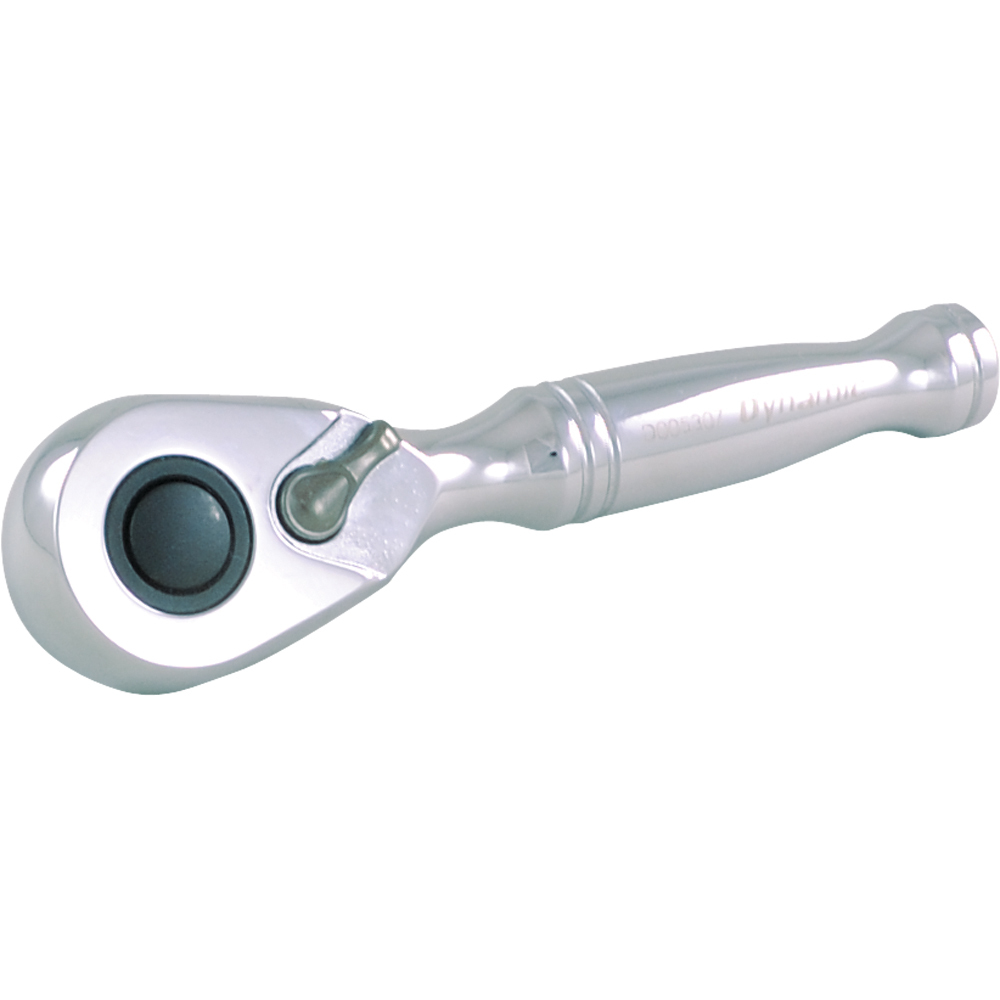 3/8&#34; Drive 48 Tooth Stubby Ratchet, 4-3/4&#34; Long, Chrome Finish