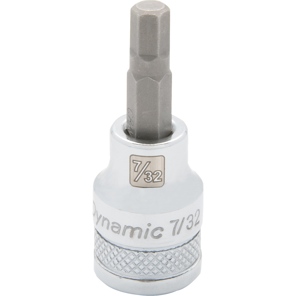 3/8&#34; Drive SAE Hex Head, 7/32&#34; Bit Standard Length, Chrome Finish Socket