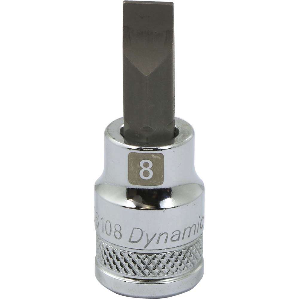 3/8&#34; Drive Slotted Head, Sl8 Bit Standard Length, Chrome Finish Socket