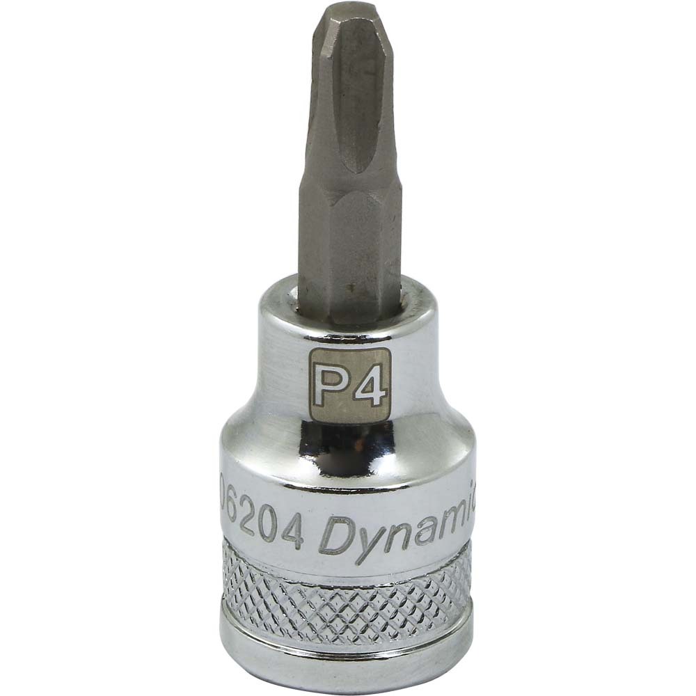 3/8&#34; Drive Phillips® Head, Ph#4 Bit Standard Length, Chrome Finish Socket