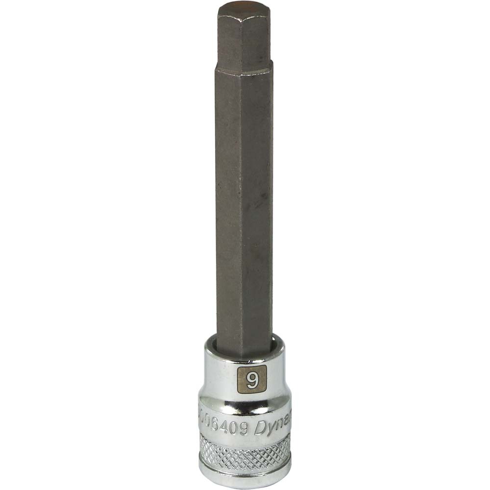 3/8&#34; Drive Metric Hex Head, 9mm Long Bit, Chrome Finish Socket