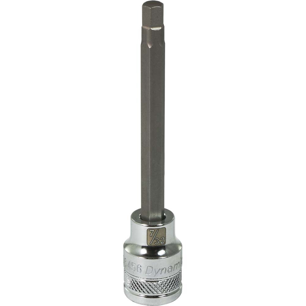 3/8&#34; Drive SAE Hex Head, 7/32&#34; Long Bit, Chrome Finish Socket