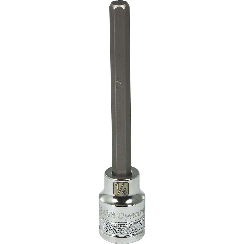 3/8&#34; Drive SAE Hex Head, 1/4&#34; Long Bit, Chrome Finish Socket