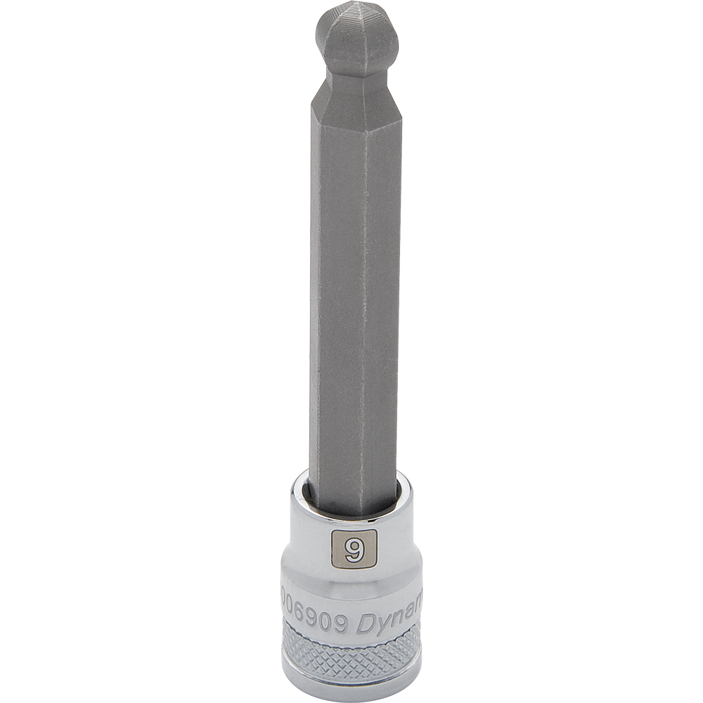 3/8&#34; Drive Metric Hex Head, 9mm Long Ball Nose, Chrome Finish Socket