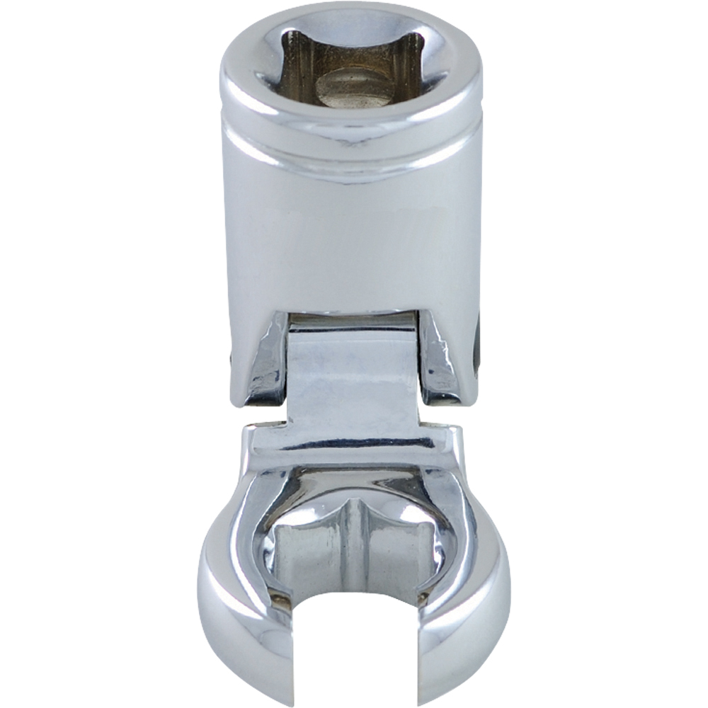 3/8&#34; Drive Metric 10mm Flex Head, Crow Foot Flare Nut Socket, Chrome Finish
