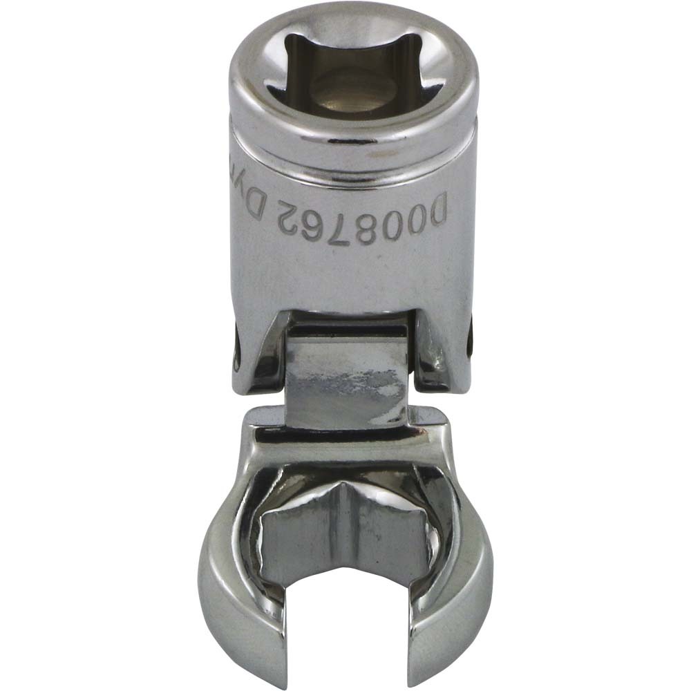 3/8&#34; Drive Metric 12mm Flex Head, Crow Foot Flare Nut Socket, Chrome Finish