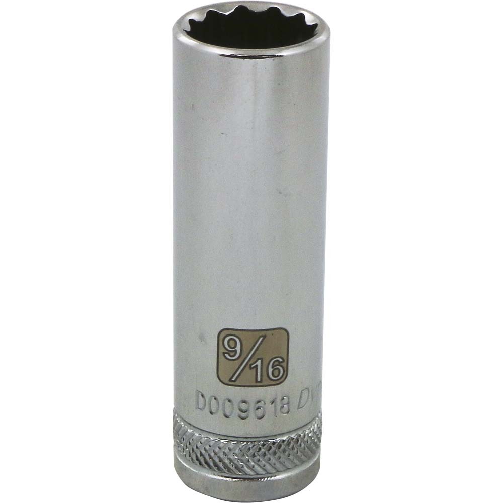 3/8&#34; Drive 12 Point SAE, 9/16&#34; Deep Length, Chrome Finish Socket