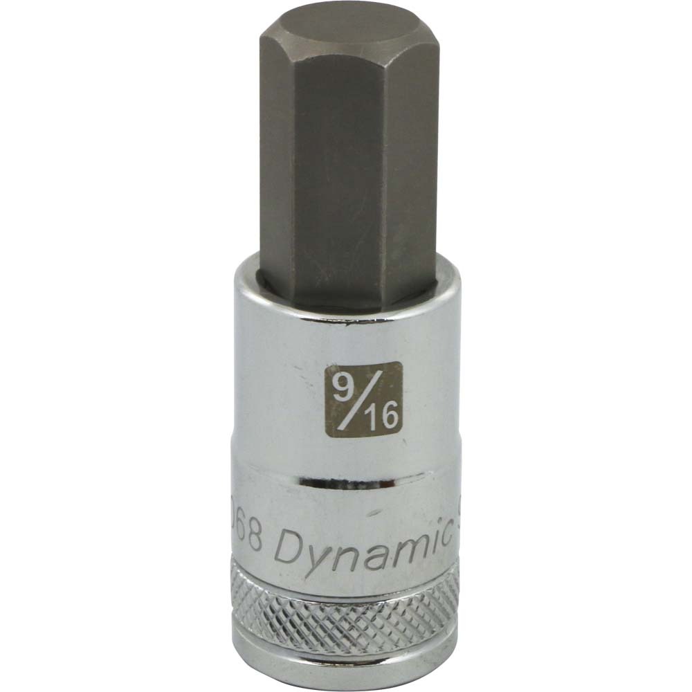 1/2&#34; Drive SAE Hex Head, 9/16&#34; Bit Standard Length, Chrome Finish Socket