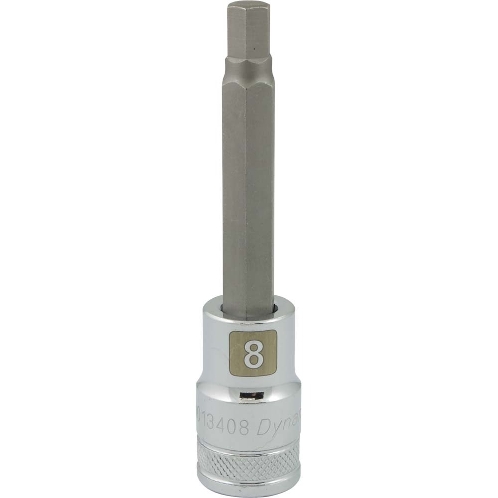 1/2&#34; Drive Metric Hex Head, 8mm Long Bit, Chrome Finish Socket