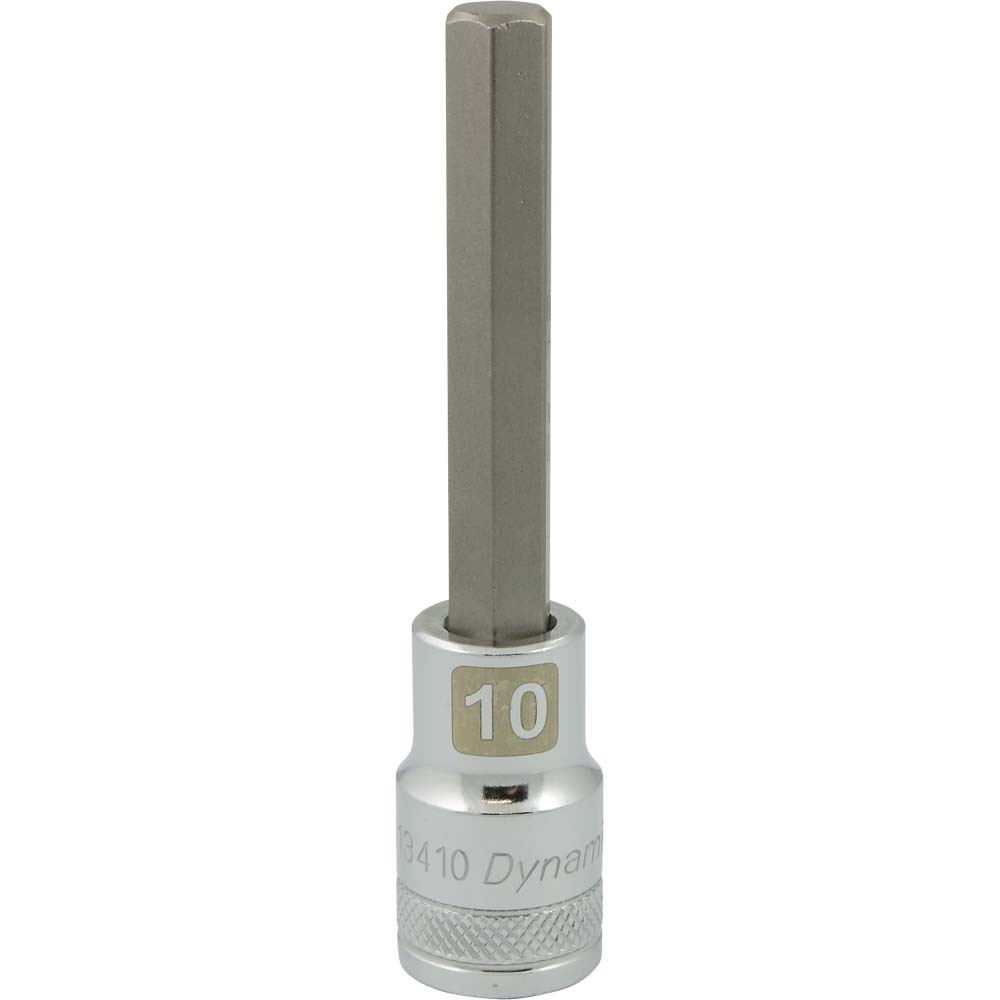 1/2&#34; Drive Metric Hex Head, 10mm Long Bit, Chrome Finish Socket