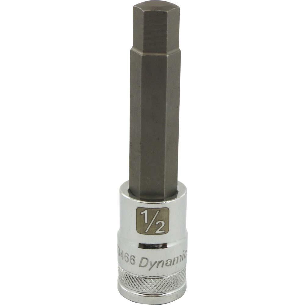1/2&#34; Drive SAE Hex Head, 1/2&#34; Long Bit, Chrome Finish Socket