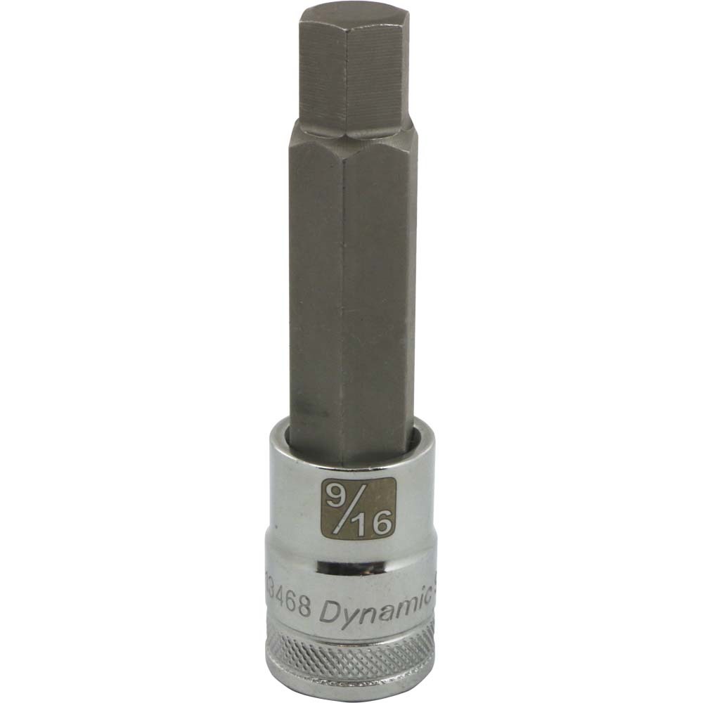 1/2&#34; Drive SAE Hex Head, 9/16&#34; Long Bit, Chrome Finish Socket