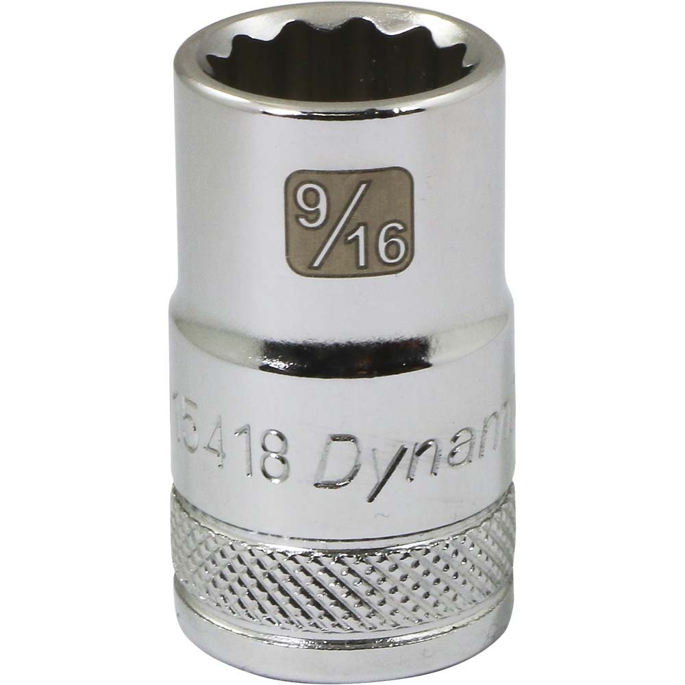 1/2&#34; Drive 12 Point SAE, 9/16&#34; Standard Length, Chrome Finish Socket