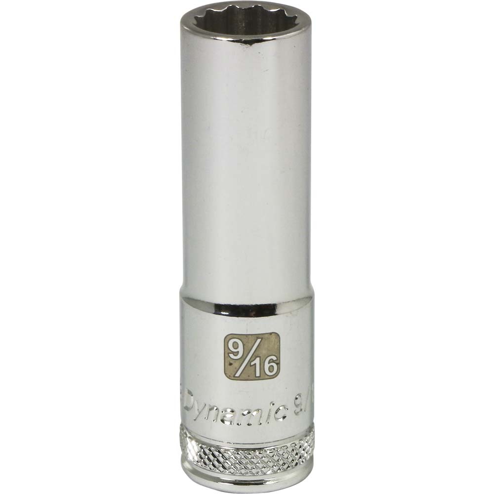 1/2&#34; Drive 12 Point SAE, 9/16&#34; Deep Length, Chrome Finish Socket