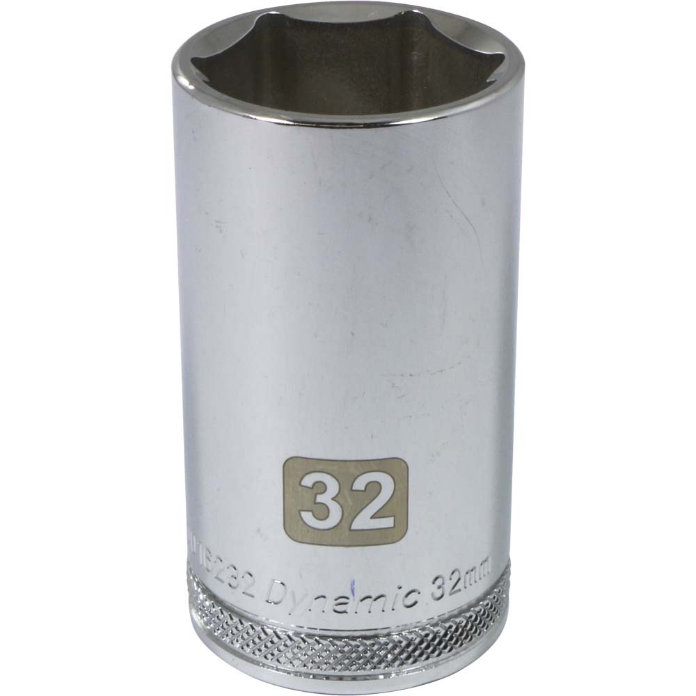 1/2&#34; Drive 6 Point Metric, 32mm Deep Length, Chrome Finish Socket