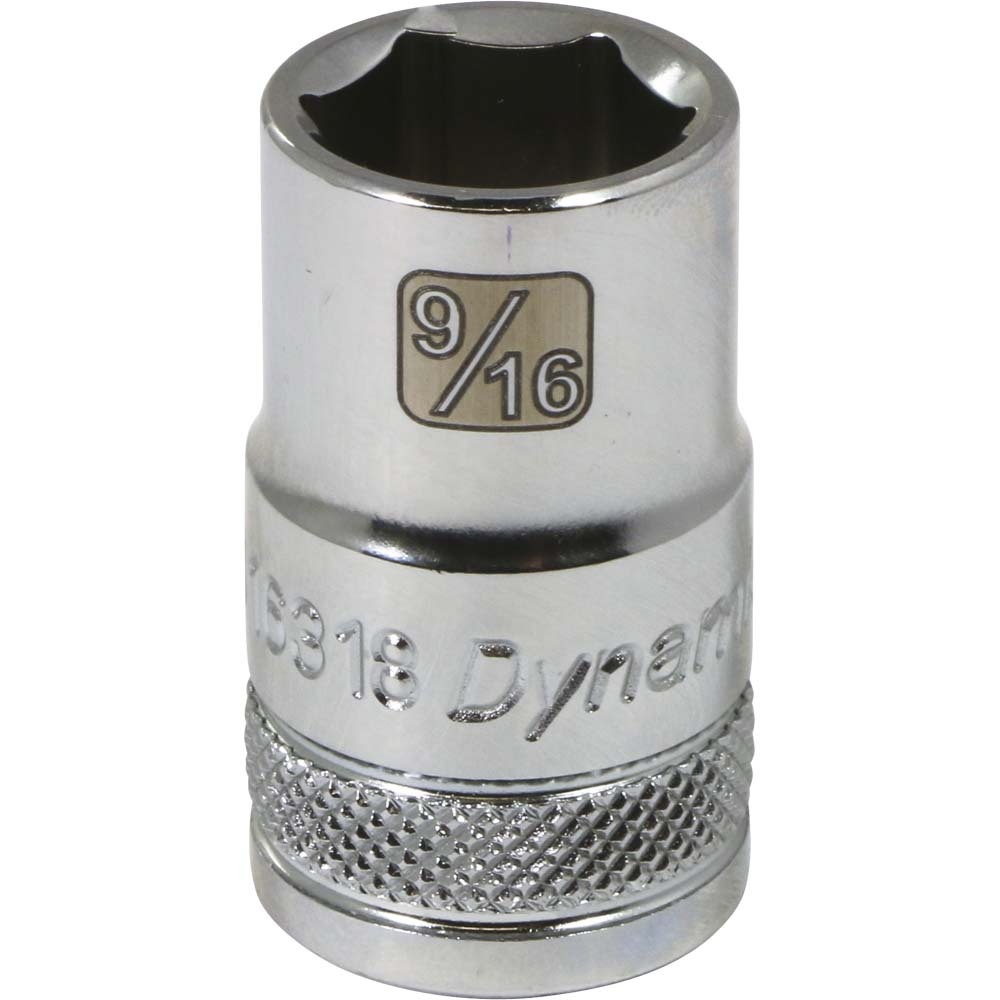 1/2&#34; Drive 6 Point SAE, 9/16&#34; Standard Length, Chrome Finish Socket