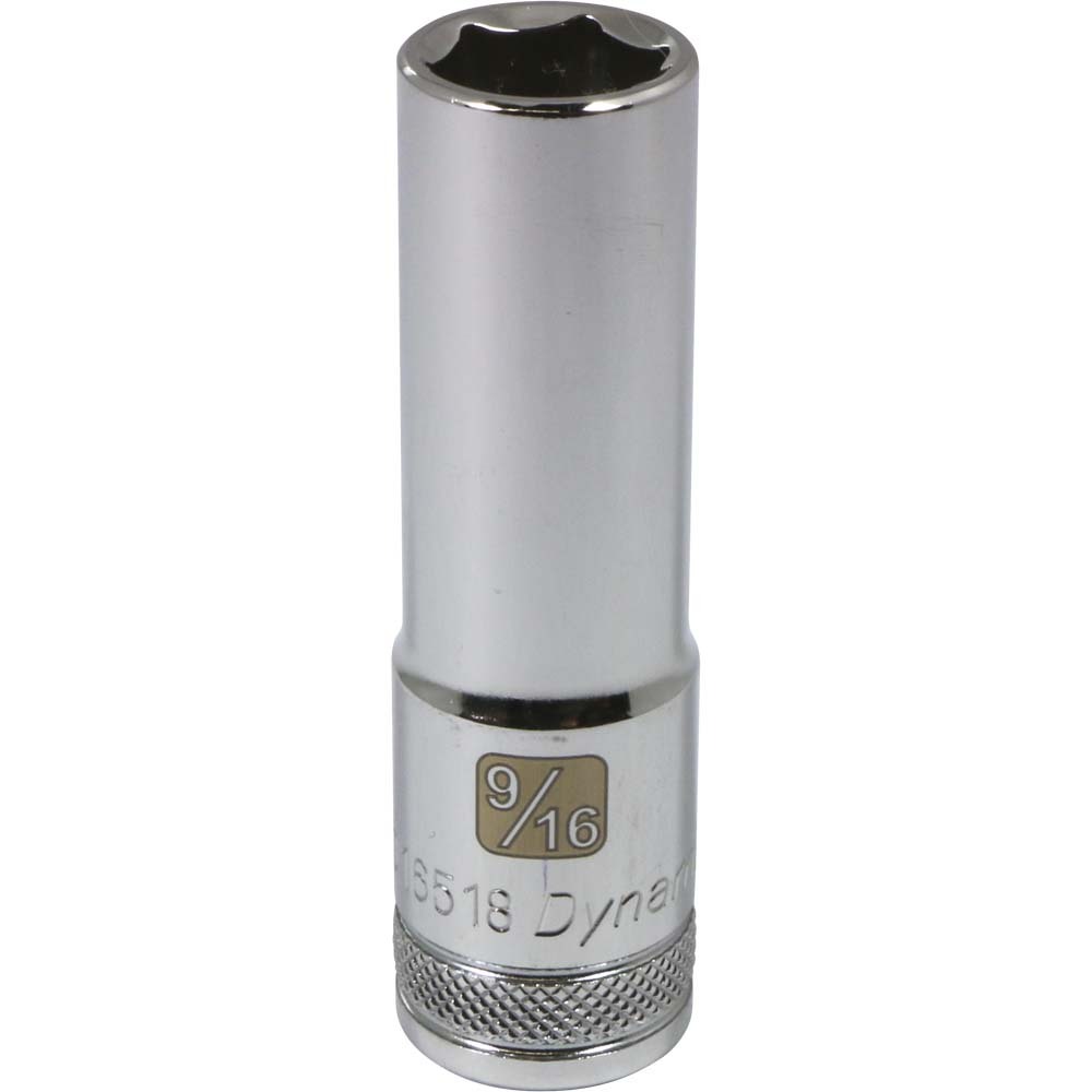 1/2&#34; Drive 6 Point SAE, 9/16&#34; Deep Length, Chrome Finish Socket