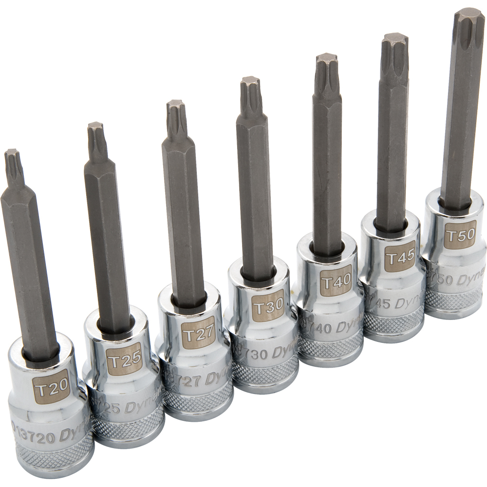 1/2&#34; Drive 7 Piece Long, Torx® Socket Set, T20 - T50