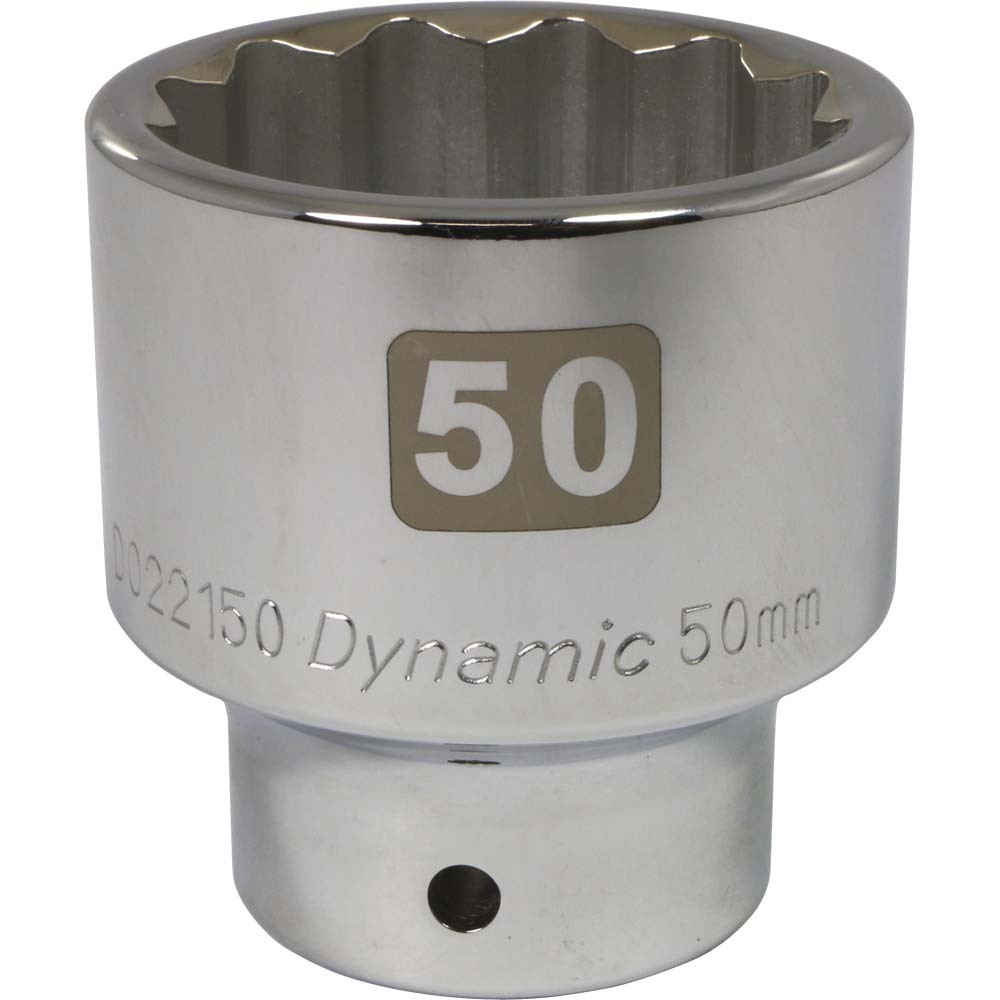 3/4&#34; Drive 12 Point Metric, 50mm Standard Length, Chrome Finish Socket