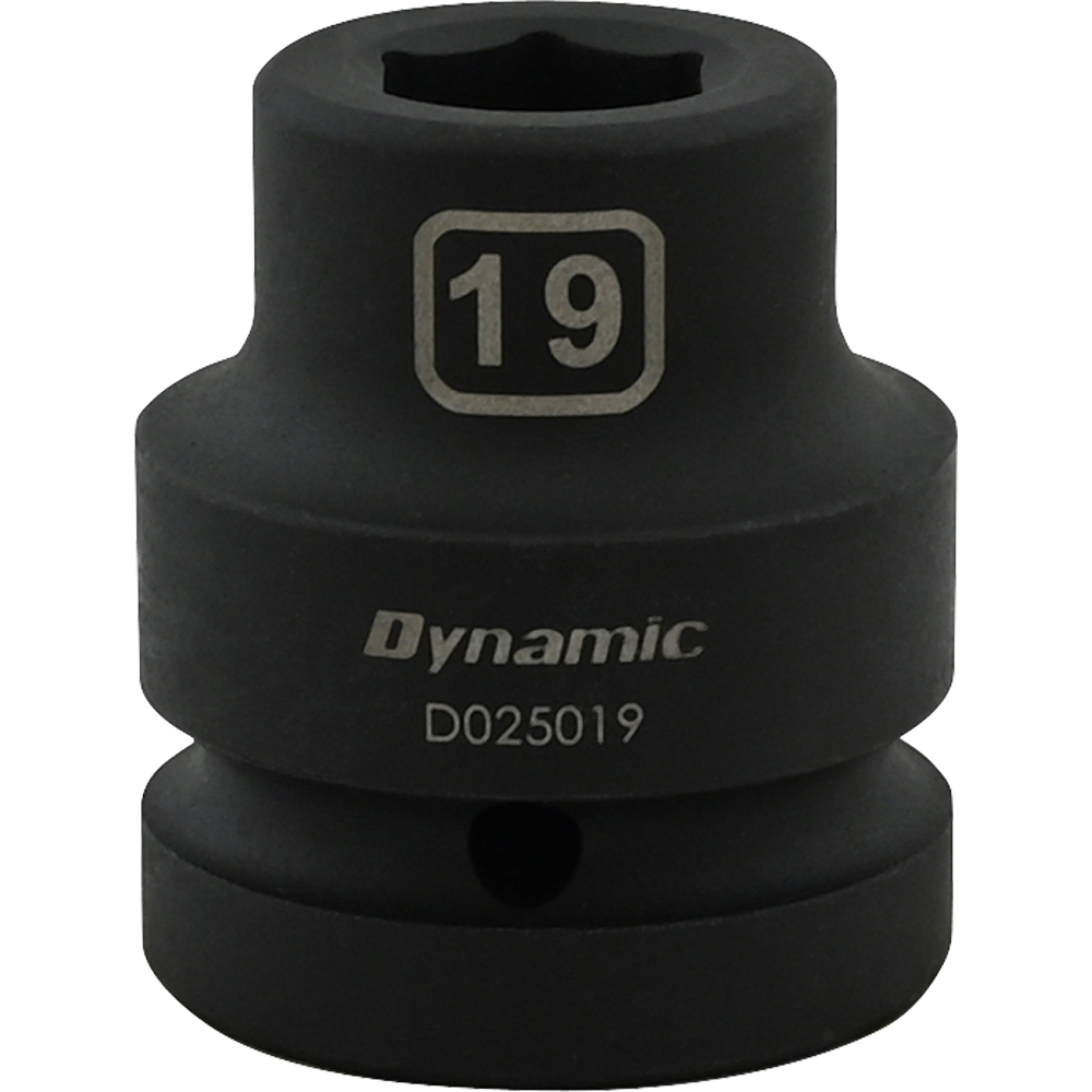 19mm X 1&#34; Drive, 6 Point Standard Length, Impact Socket