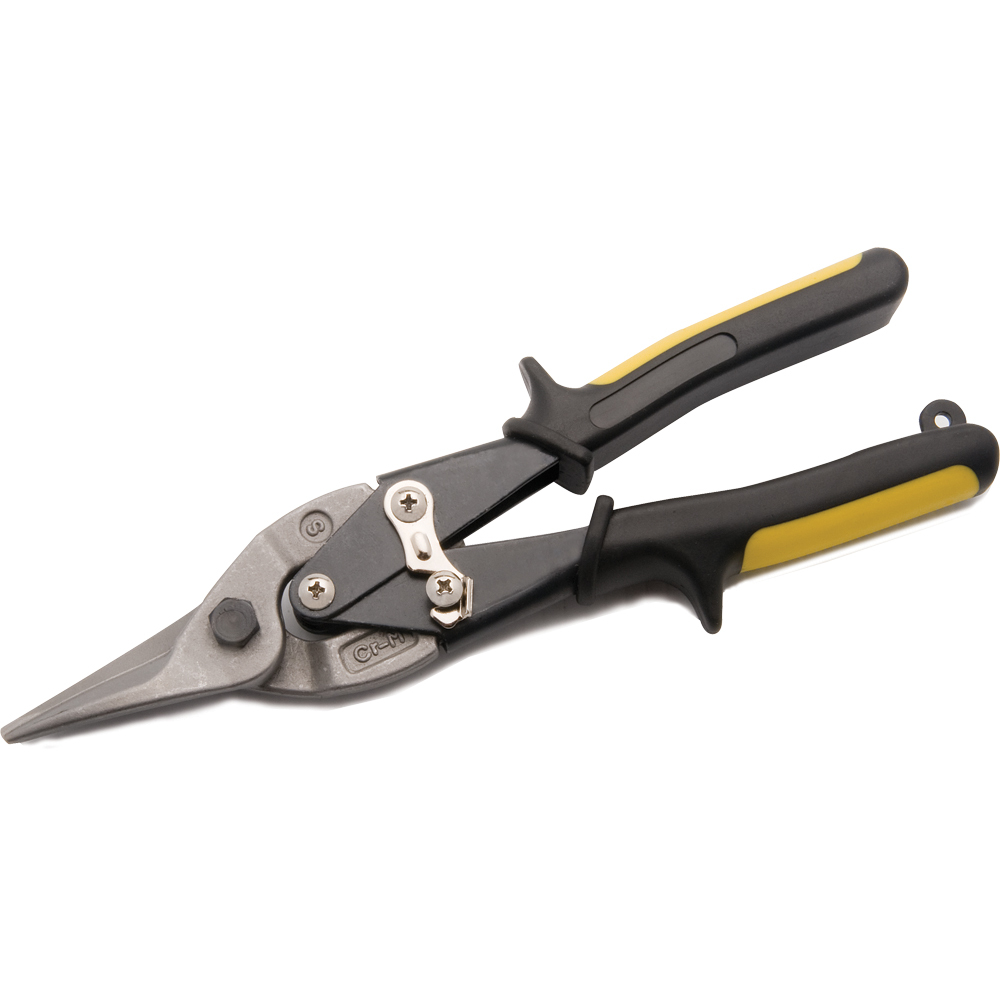 10&#34; Aviation Snips, Cuts Straight, Yellow Handle