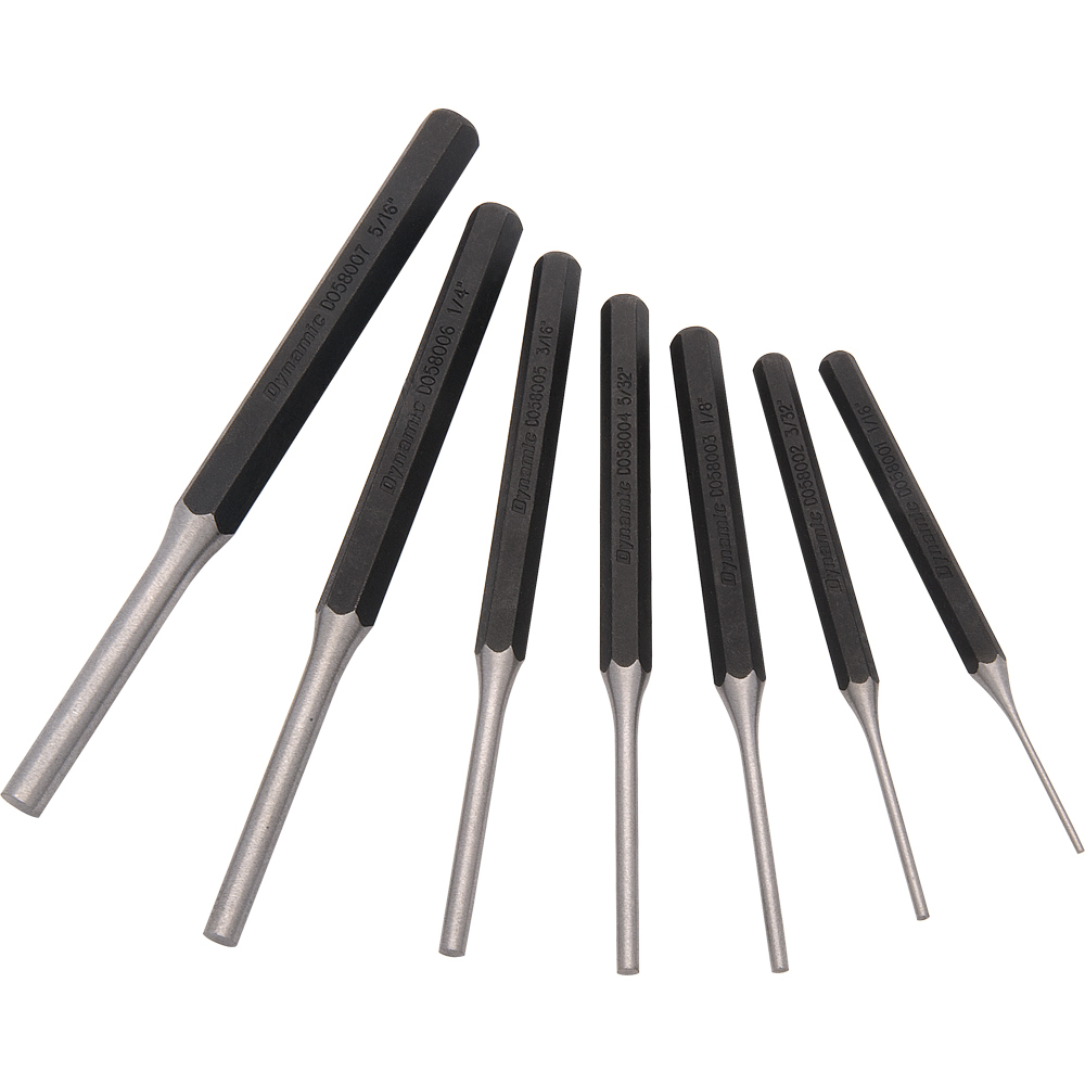 7 Piece Pin Punch Set, 1/16&#34; - 5/16&#34;