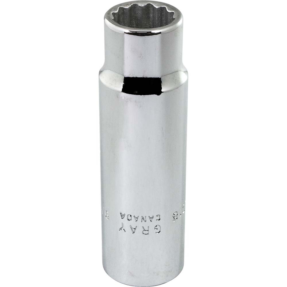 9/16&#34; X 1/2&#34; Drive, 12 Point Deep Length, Chrome Finish Socket
