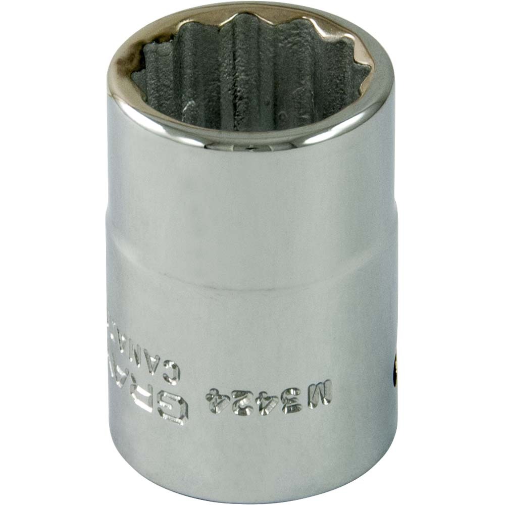 24mm X 3/4&#34; Drive, 12 Point Standard Length, Chrome Finish Socket